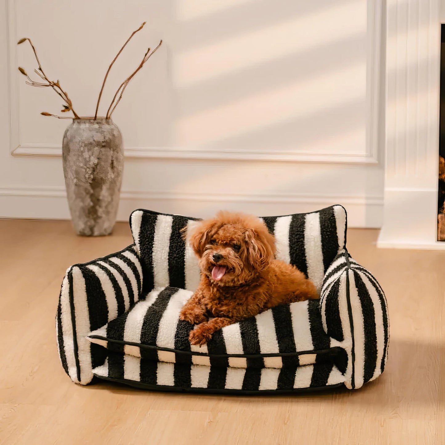 Striped Calming Pet Sofa