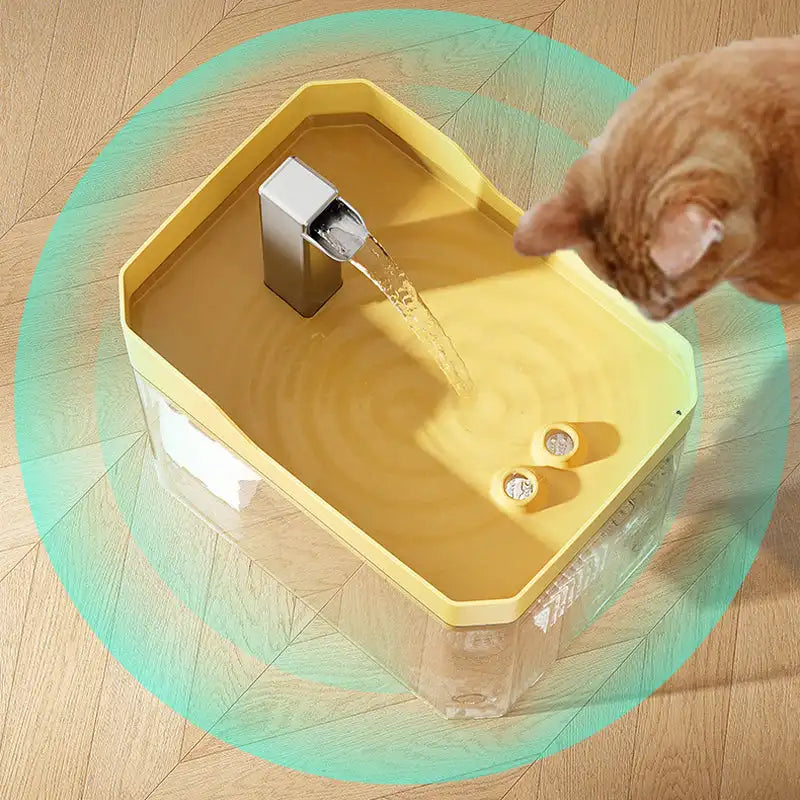 Automatic Cat Water Fountain - 1.5L Fountain, Includes Replacement Faucet for Fresh Flowing Water