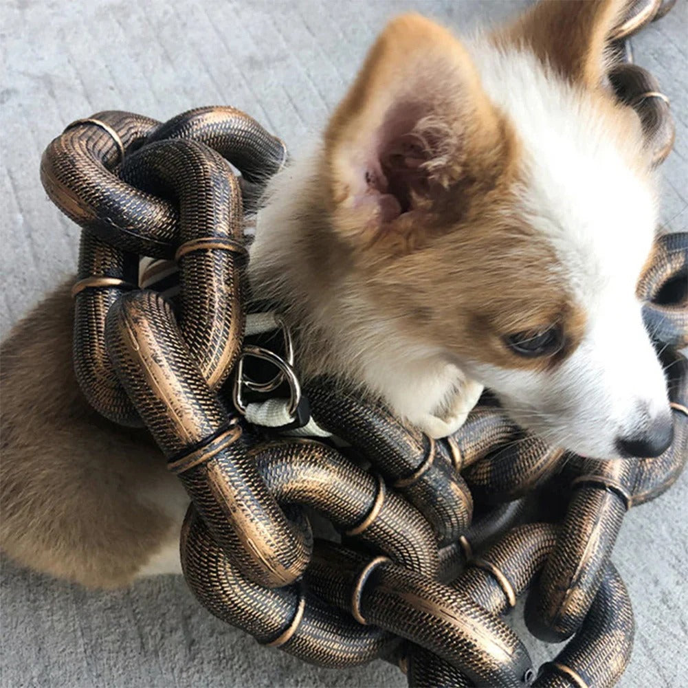 Simulation Fake Big Chain Dog Leash - Stylish, Lightweight, and Funny Dog Leash