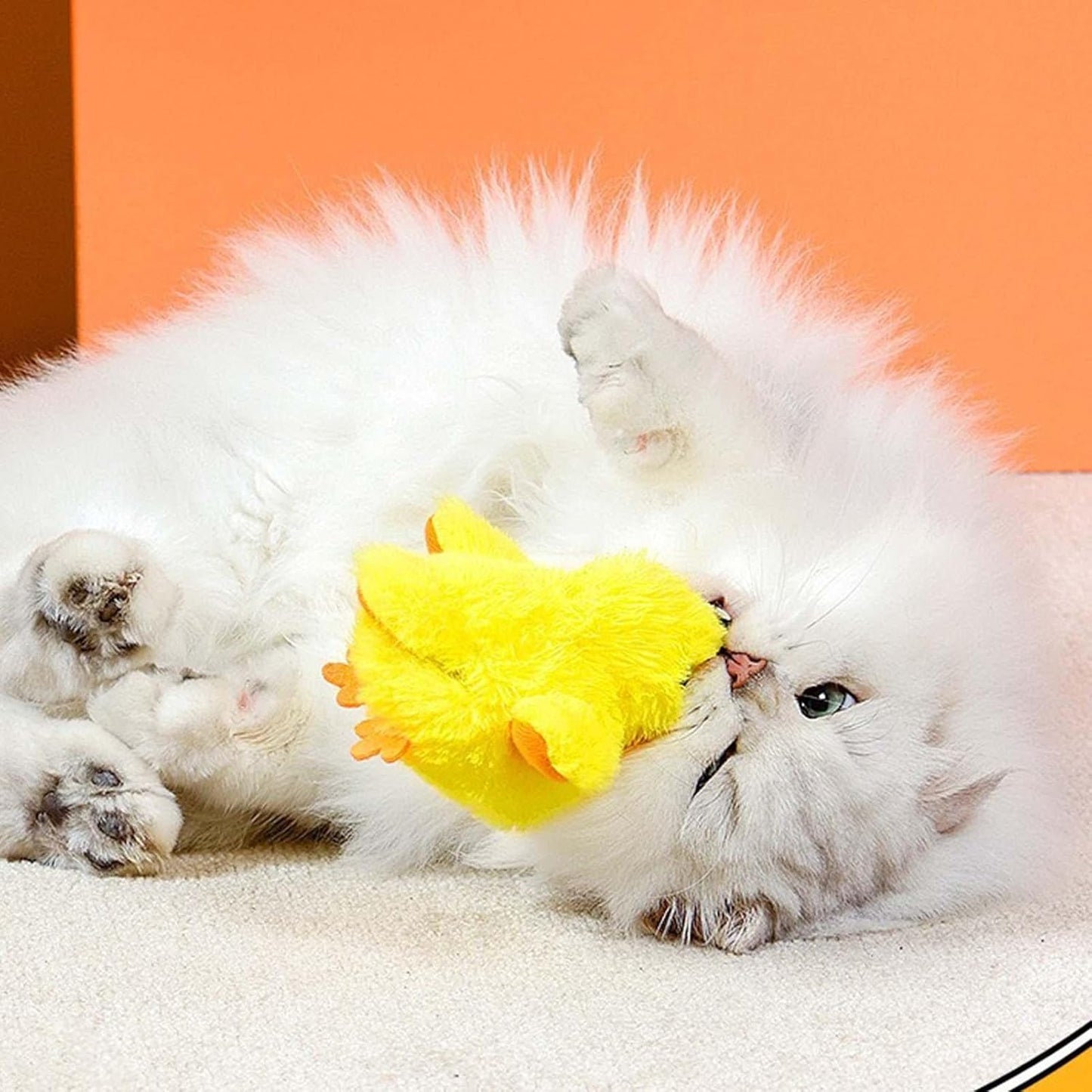 Interactive Flapping Duck Toy – Plush Electric Bird with Vibration Sensor for Cats