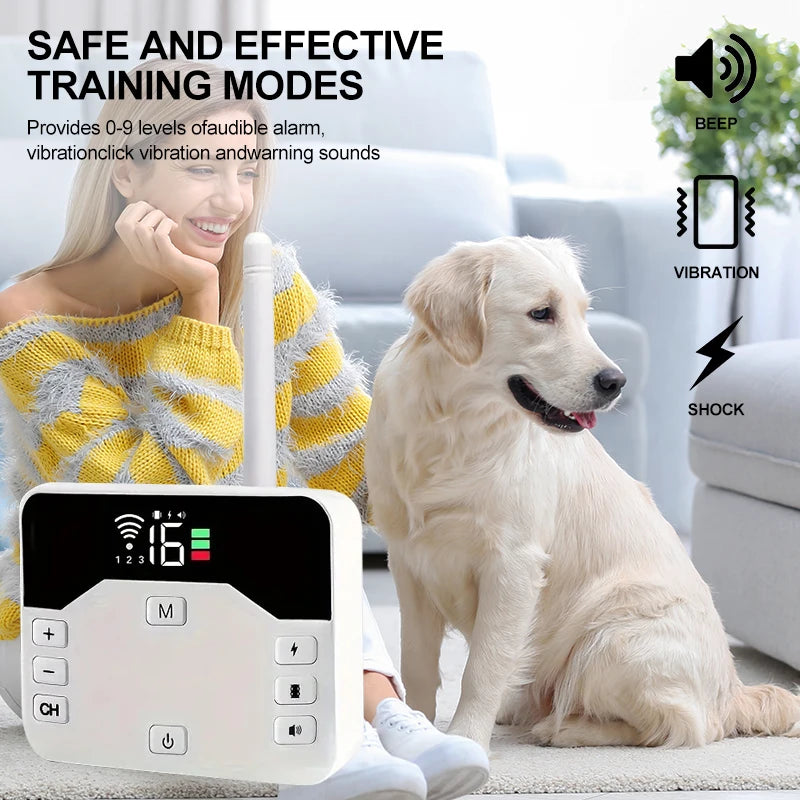 2-in-1 Wireless Fence & Training Collar for Dogs – Waterproof, Rechargeable, 300m Range
