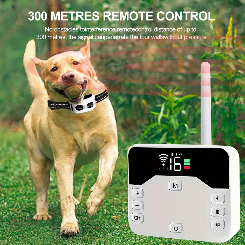 2-in-1 Wireless Fence & Training Collar for Dogs – Waterproof, Rechargeable, 300m Range