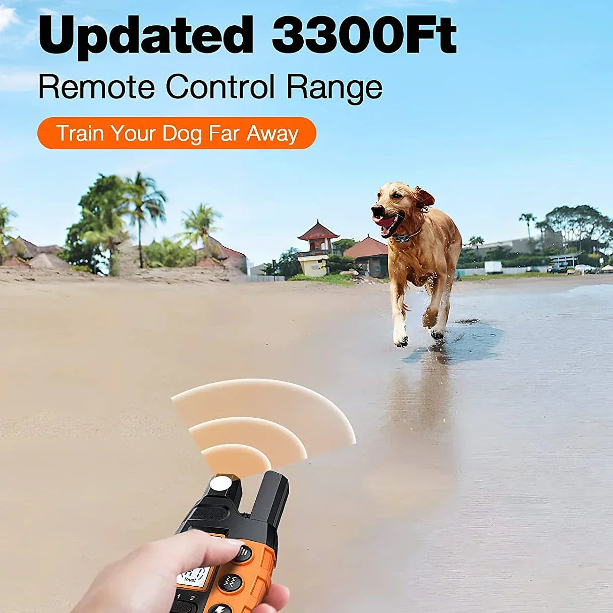 1000m Dog Training Collar with Remote - Waterproof, Rechargeable E-Collar for All Dog Sizes