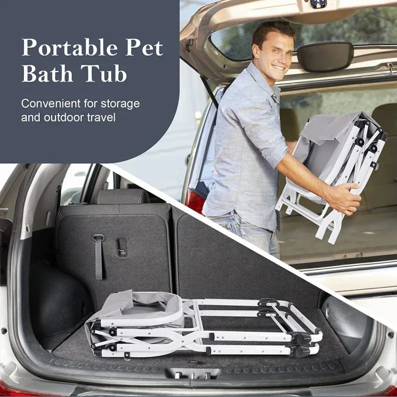 Portable Elevated & Foldable Pet Bathtub