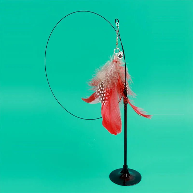 Recreational Cats Teaser Feather Stick Toy with Suction Cup