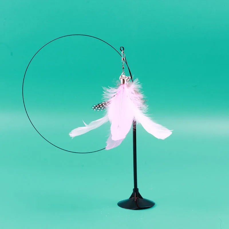 Recreational Cats Teaser Feather Stick Toy with Suction Cup