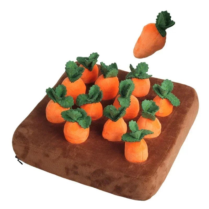 Interactive Carrot Snuffle Mat for Dogs with Pullable Radishes