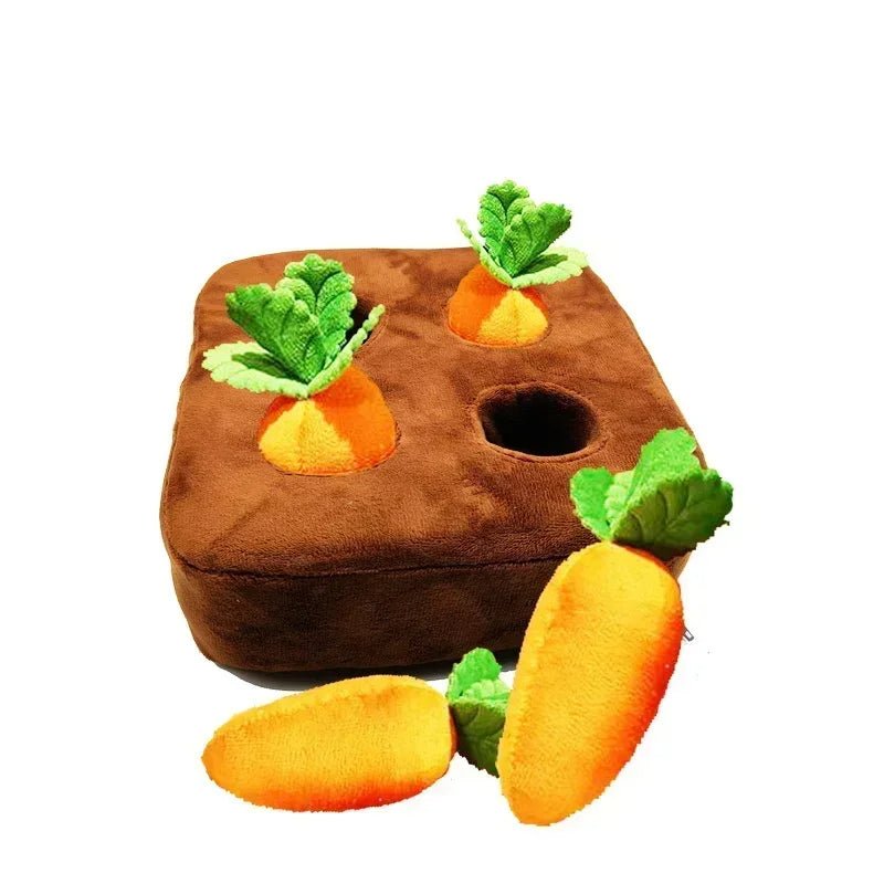 Interactive Carrot Snuffle Mat for Dogs with Pullable Radishes