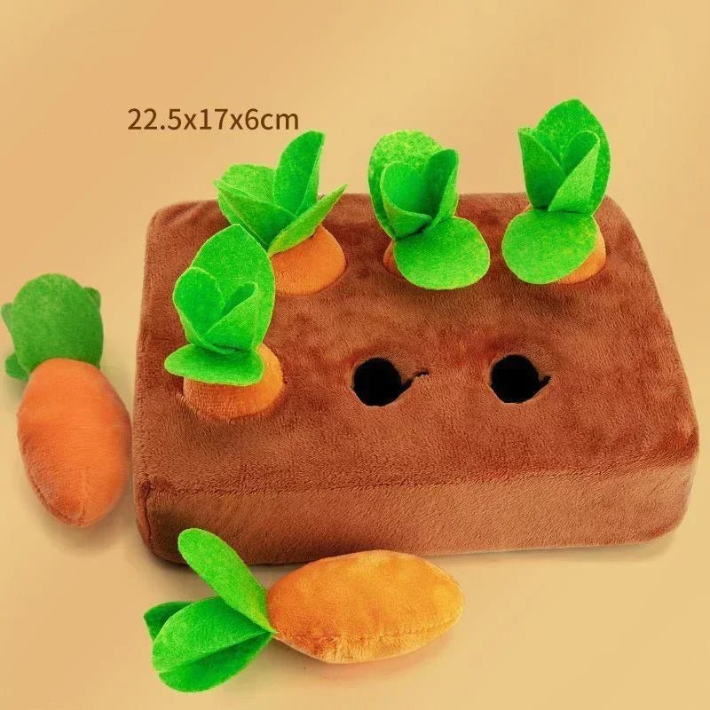 Interactive Carrot Snuffle Mat for Dogs with Pullable Radishes