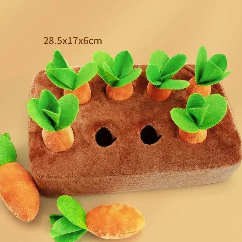 Interactive Carrot Snuffle Mat for Dogs with Pullable Radishes