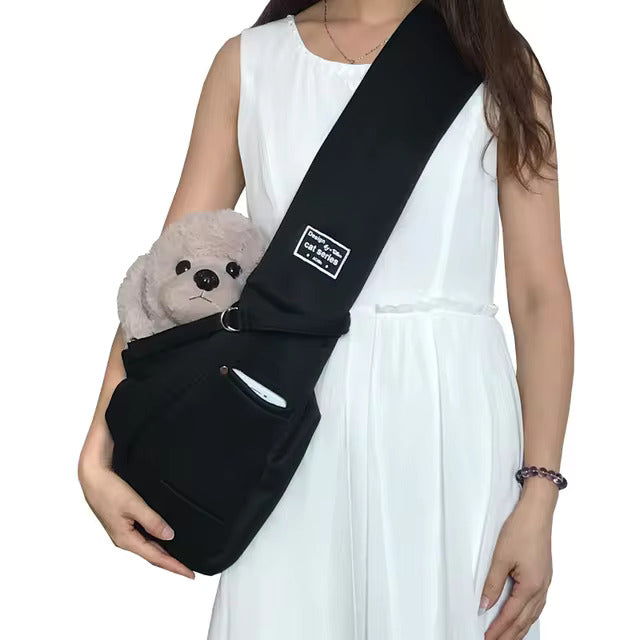 Pet Sling Carrier Comfortable Design for shoulders - High-quality, breathable fabric