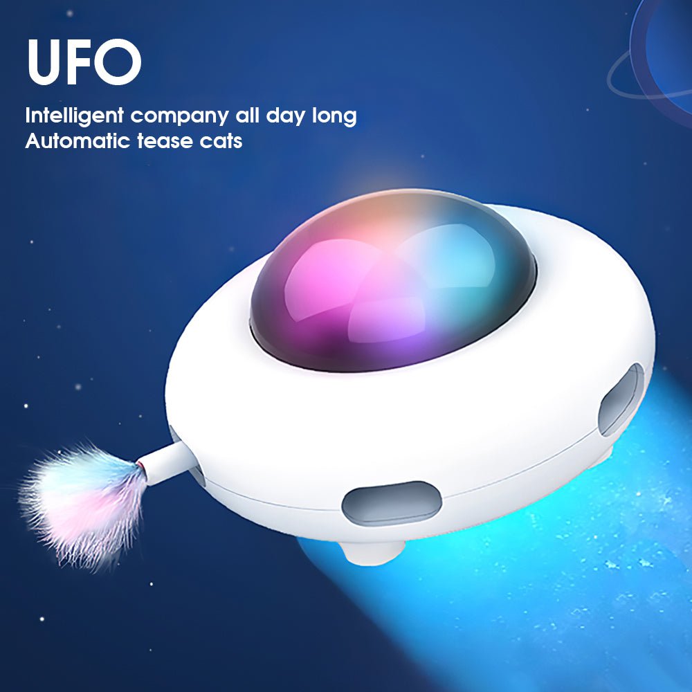 Indoor Rotating Feather Automatic Cat Toy with Smart Auto Shut-Off, Random Movement, and USB Charging