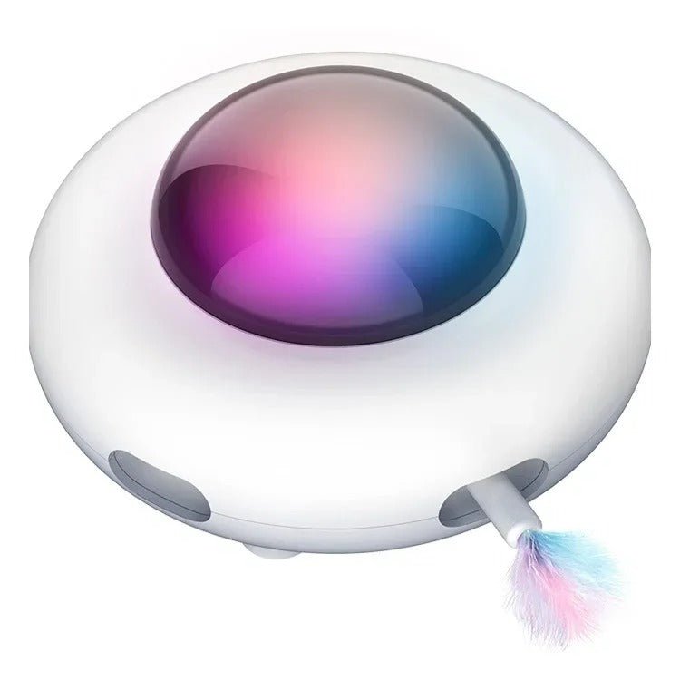 Indoor Rotating Feather Automatic Cat Toy with Smart Auto Shut-Off, Random Movement, and USB Charging