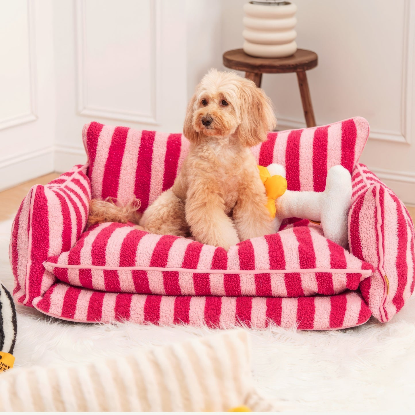 Striped Calming Pet Sofa