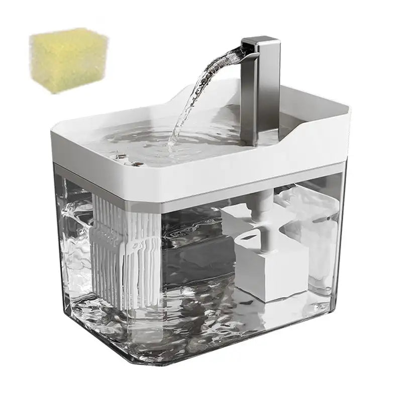 Automatic Cat Water Fountain - 1.5L Fountain, Includes Replacement Faucet for Fresh Flowing Water