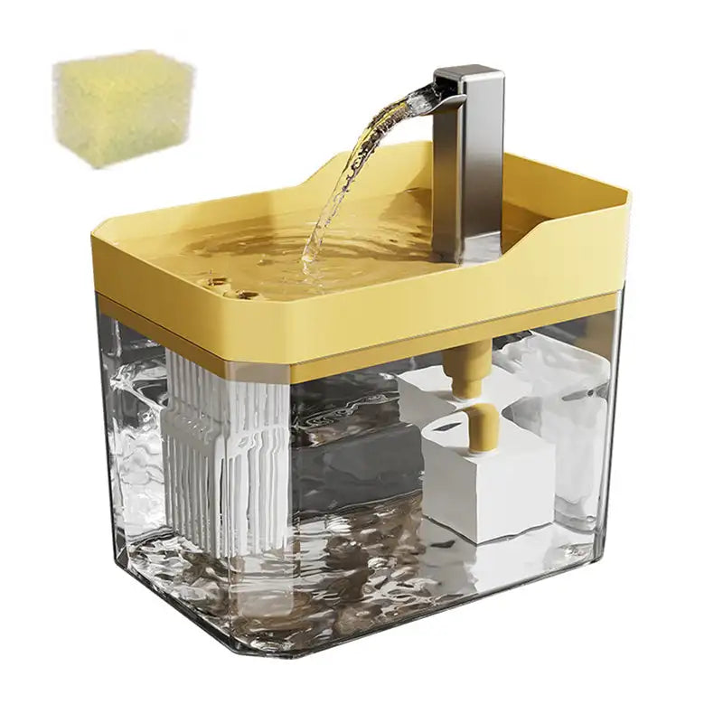 Automatic Cat Water Fountain - 1.5L Fountain, Includes Replacement Faucet for Fresh Flowing Water
