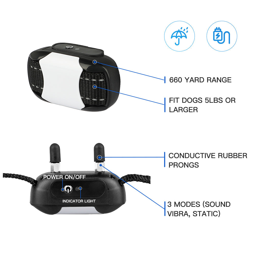 Dog Training Collar Rechargeable IPX7 Waterproof 913 2000ft