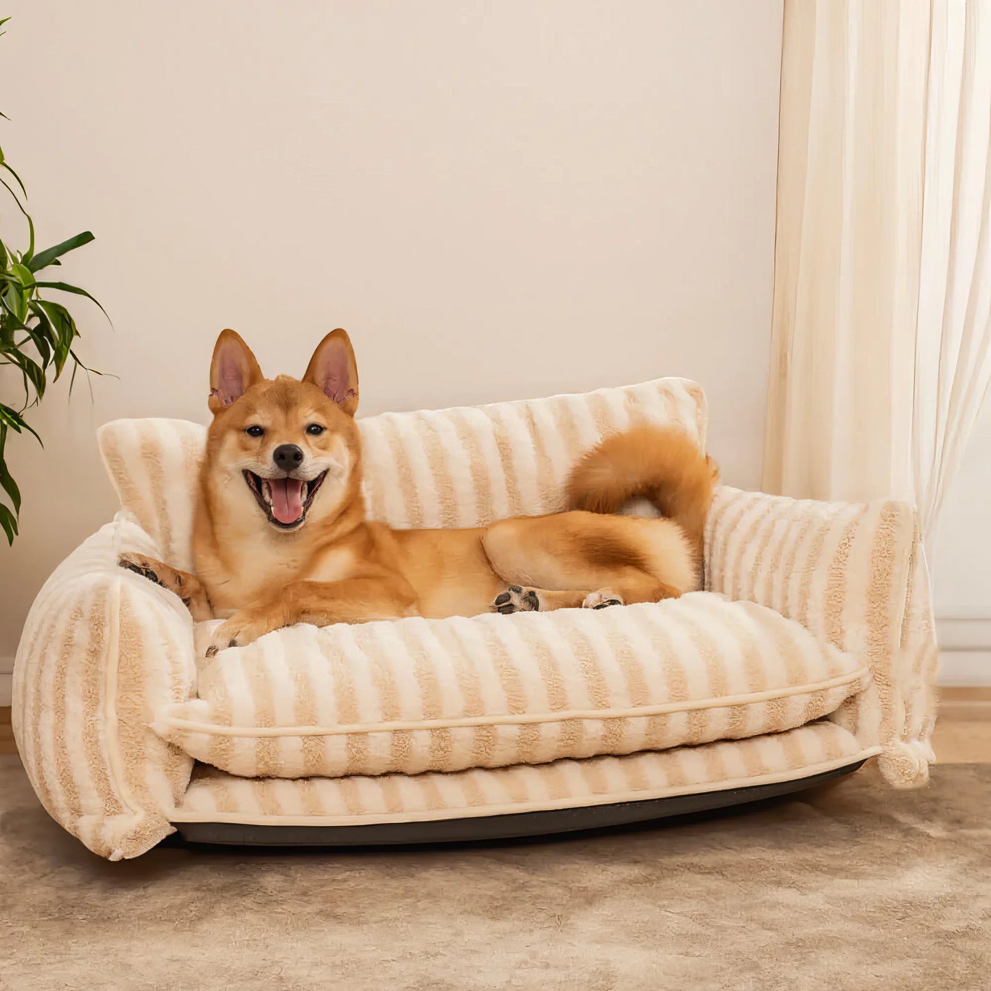 Striped Calming Pet Sofa