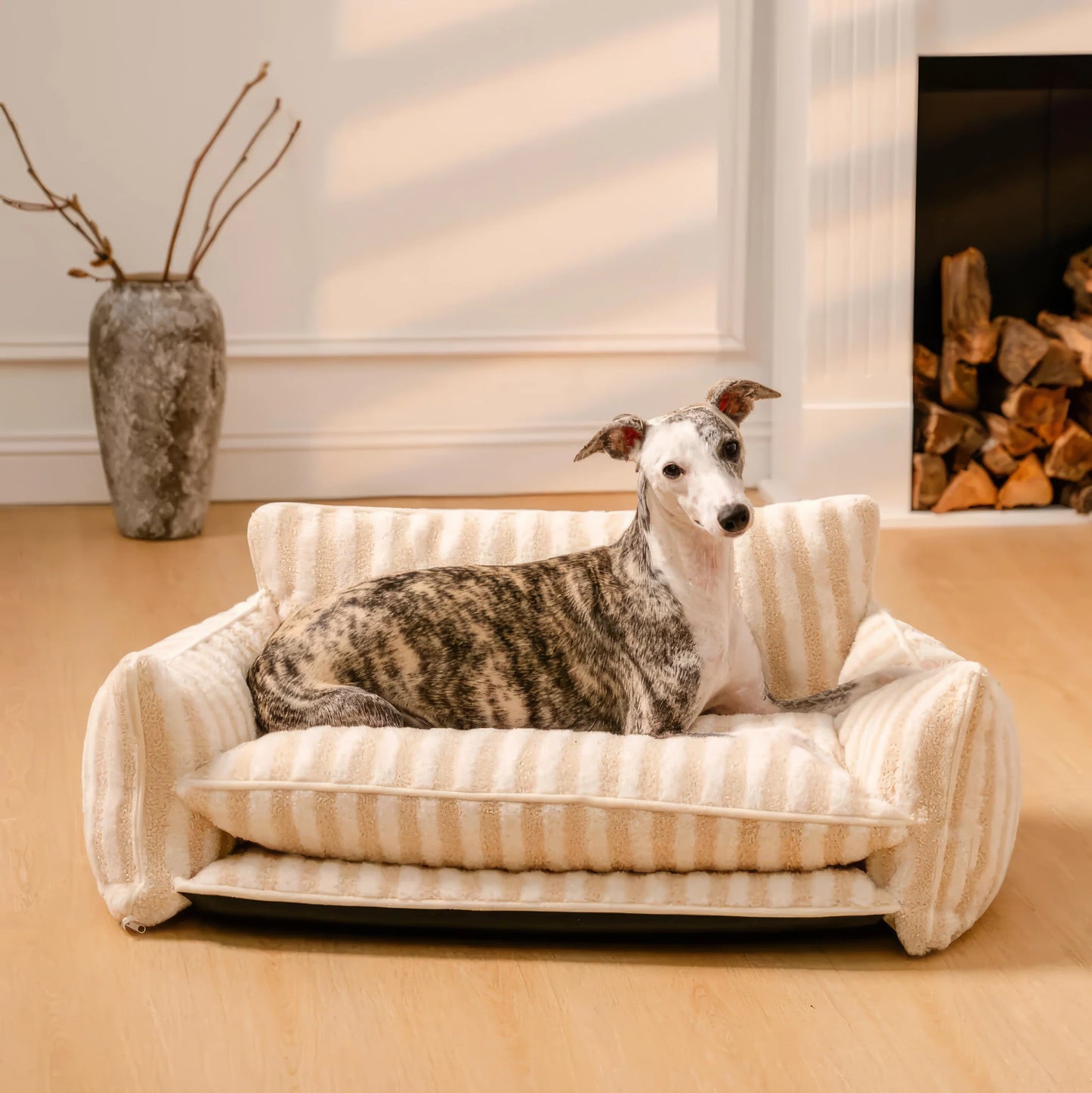Striped Calming Pet Sofa