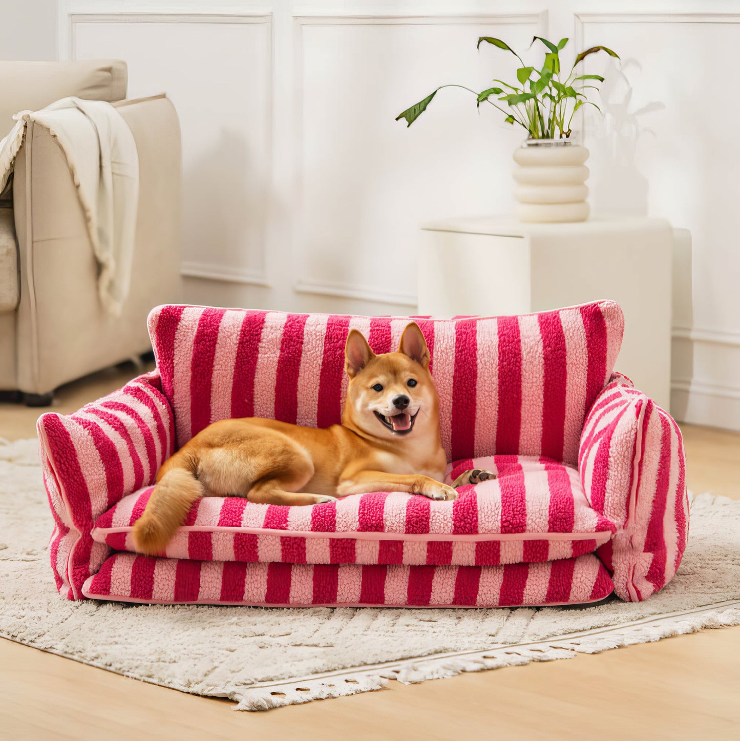 Striped Calming Pet Sofa
