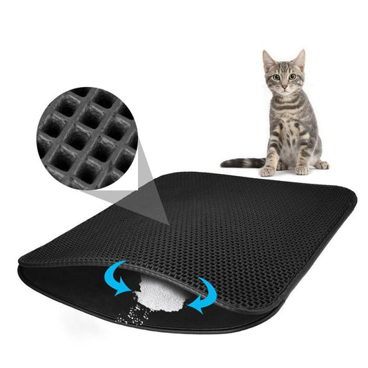 cat litter mat, litter trapping mat, cat litter catcher, waterproof litter mat, double layer litter mat, honeycomb litter mat, easy clean litter mat, pet accessory, cat mat design, kitty litter cleanup, durable cat mat, litter mat waterproof, efficient litter collection, hygienic cat area, honeycomb structure litter mat, pet litter solution, convenient cat cleaning, dual layer mat design