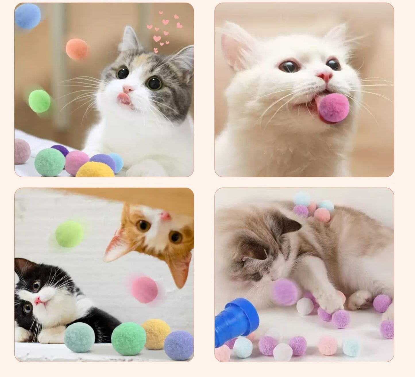 Ball Launcher Set – 100 Colorful Cat Balls + 2 Launchers for Interactive Pet Playtime & Fun