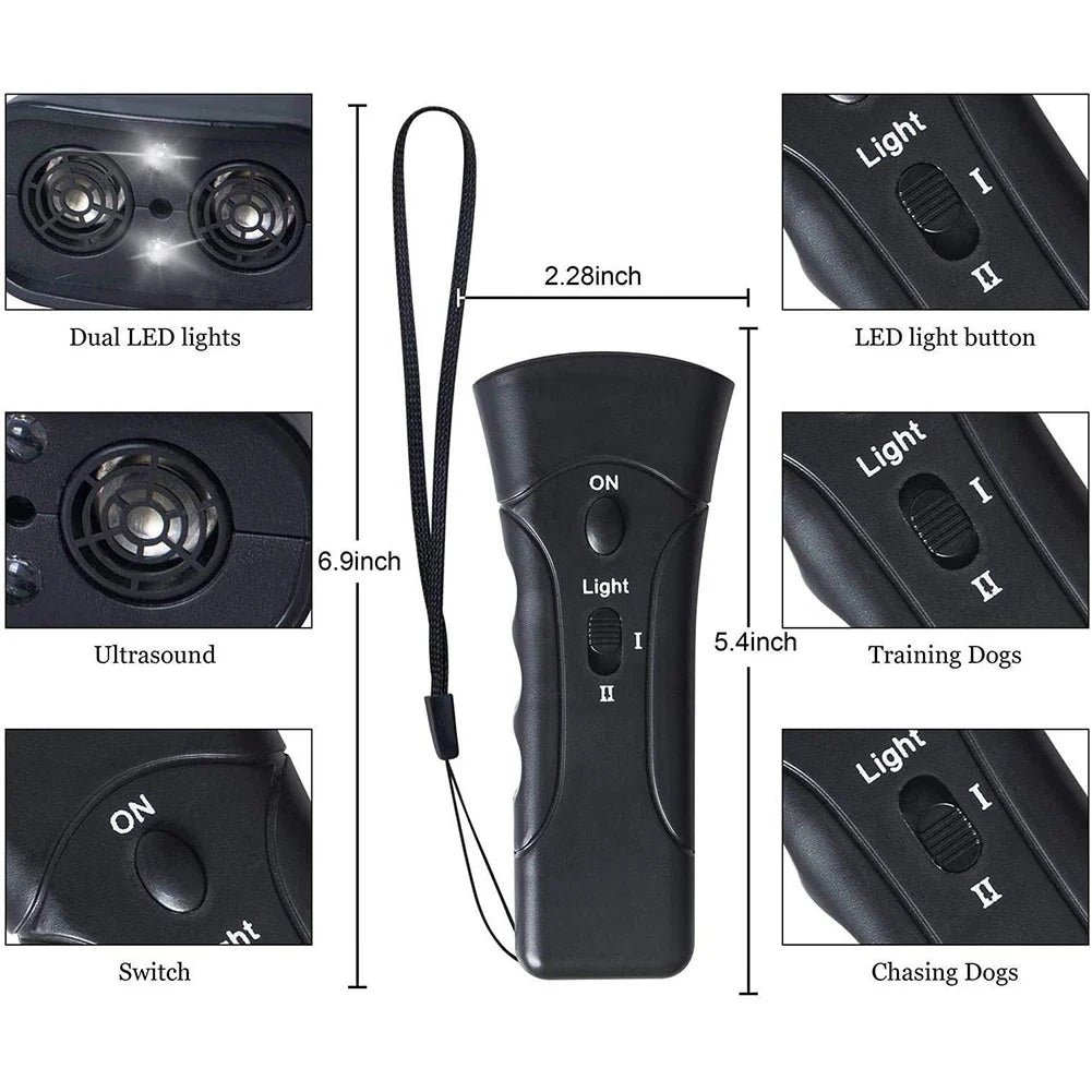 Ultrasonic Anti Barking Device for Dogs, Bark Control, Stop Repeller, Training Tool, Pet Supplies