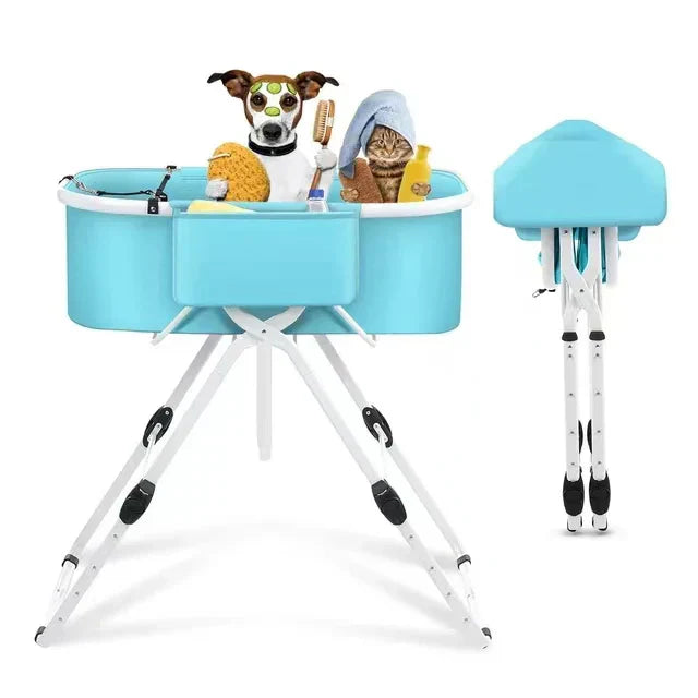 Portable Elevated & Foldable Pet Bathtub