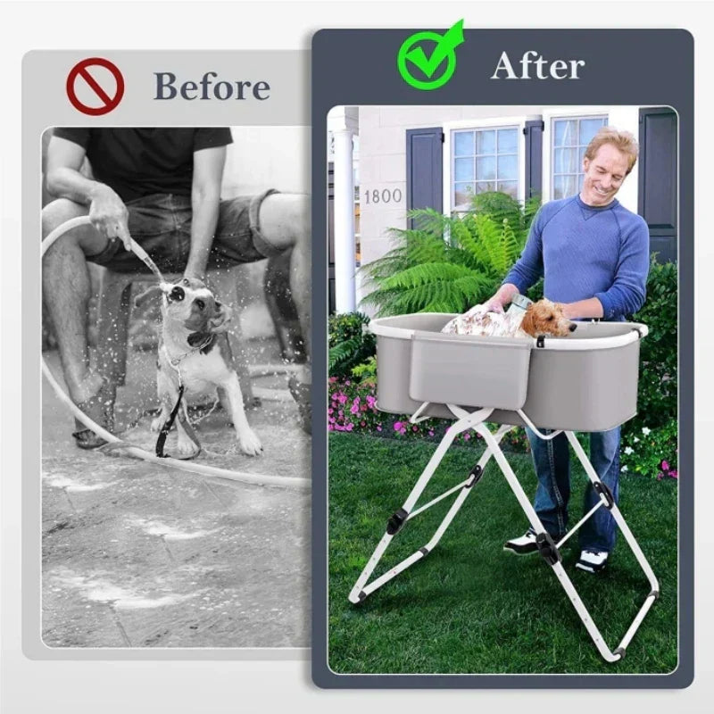 Portable Elevated & Foldable Pet Bathtub