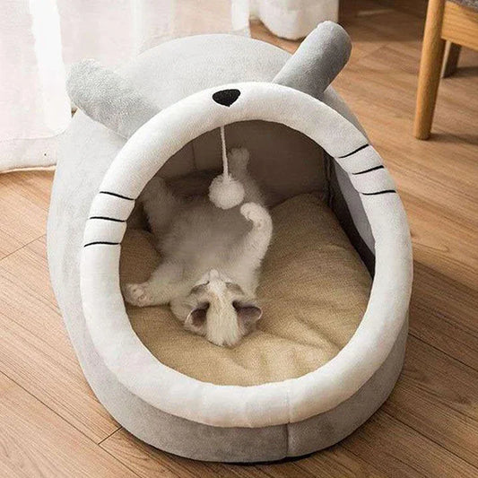 Deep Sleep Cat Bed Cartoon Pet Bed Foldable Removable Washable Pet