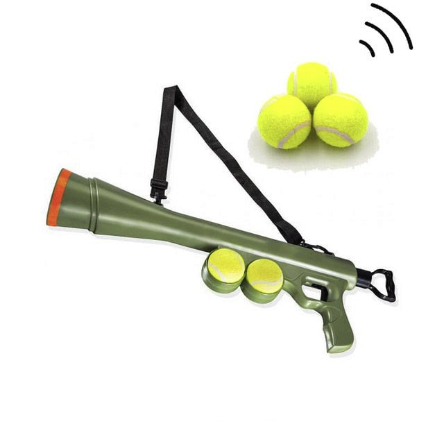 Interactive Ball Thrower, Load & Launch Tennis Balls for Dogs