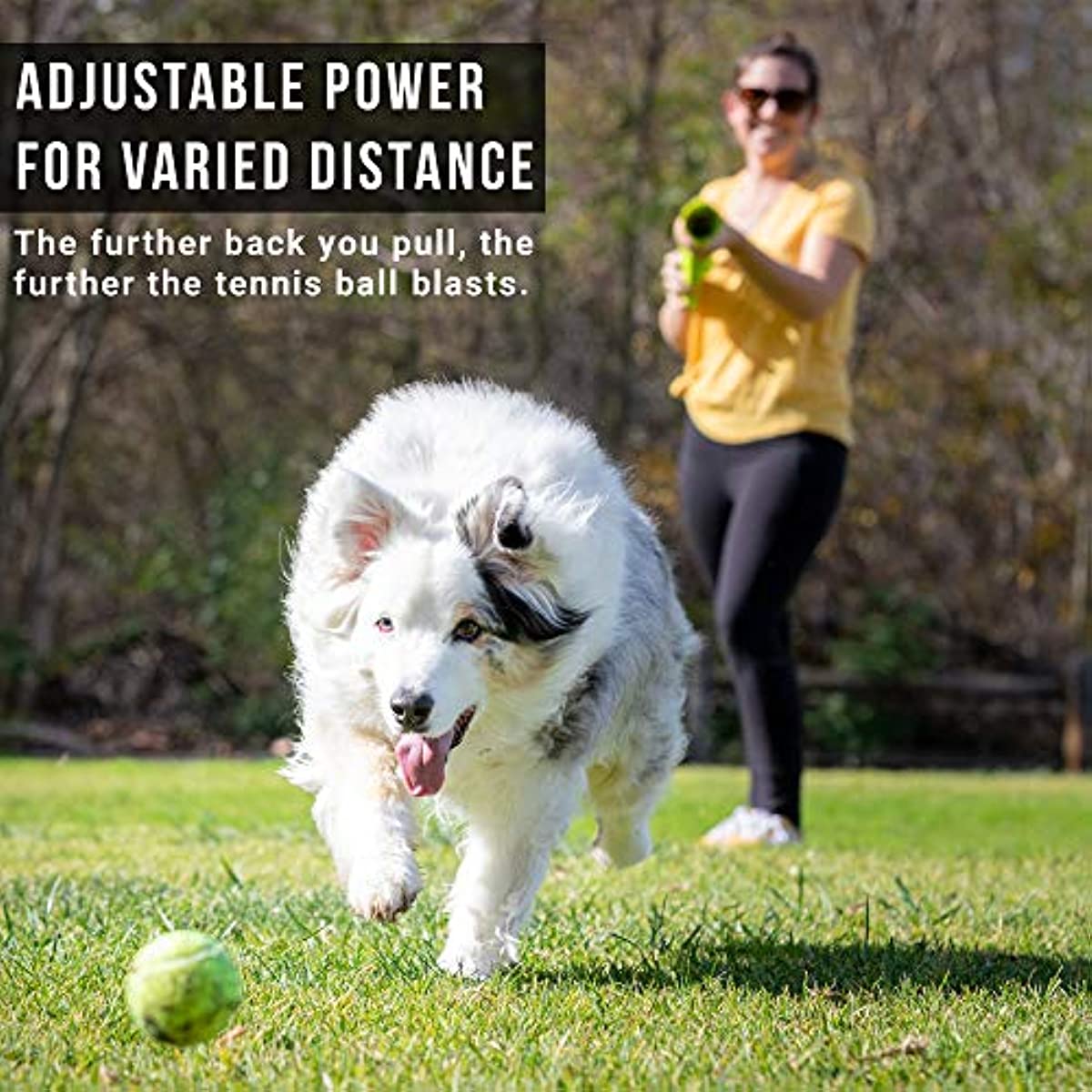 Interactive Ball Thrower, Load & Launch Tennis Balls for Dogs