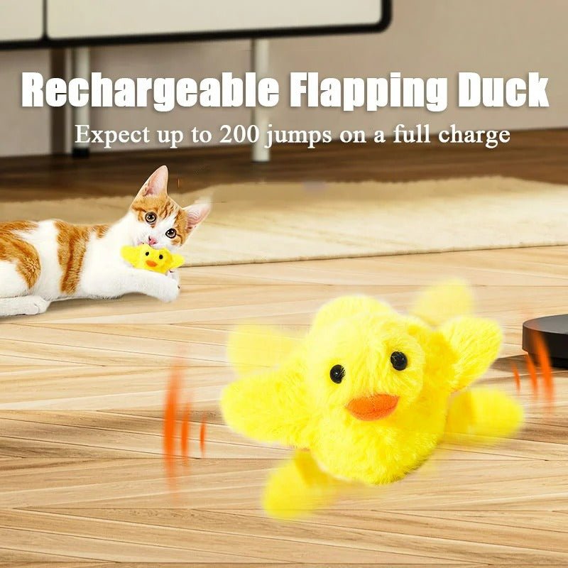 Flapping Duck Cat Toy - Interactive Electric Bird Toys, Washable Cat Plush Toys with Vibration Sensor