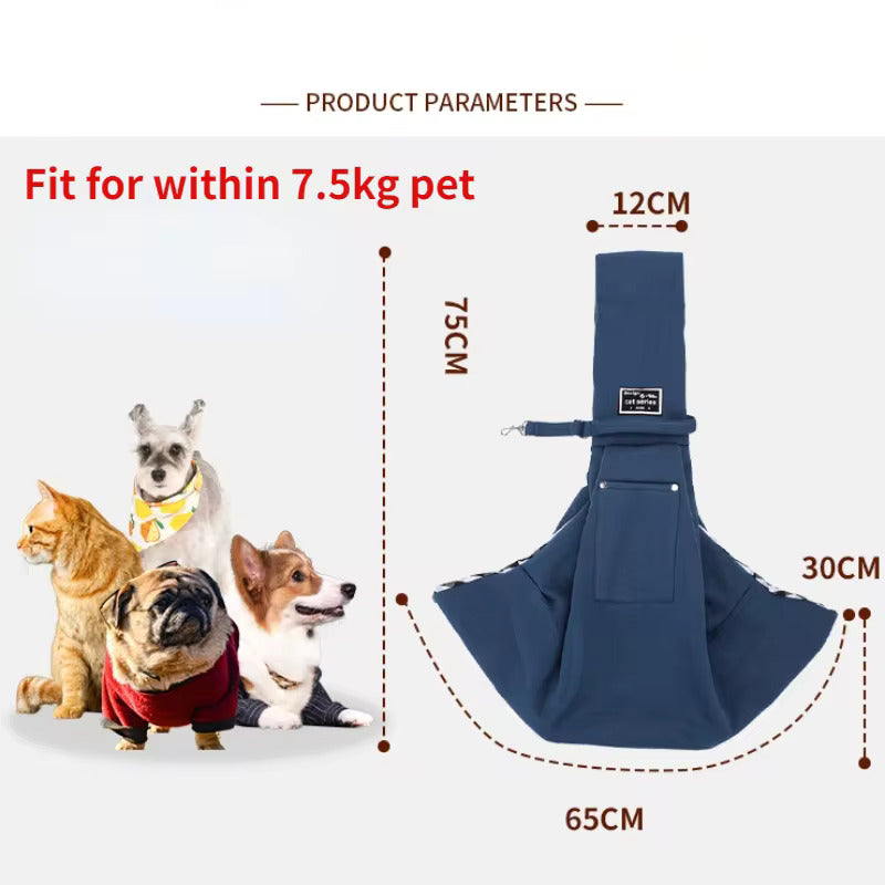 Pet Sling Carrier Comfortable Design for shoulders - High-quality, breathable fabric