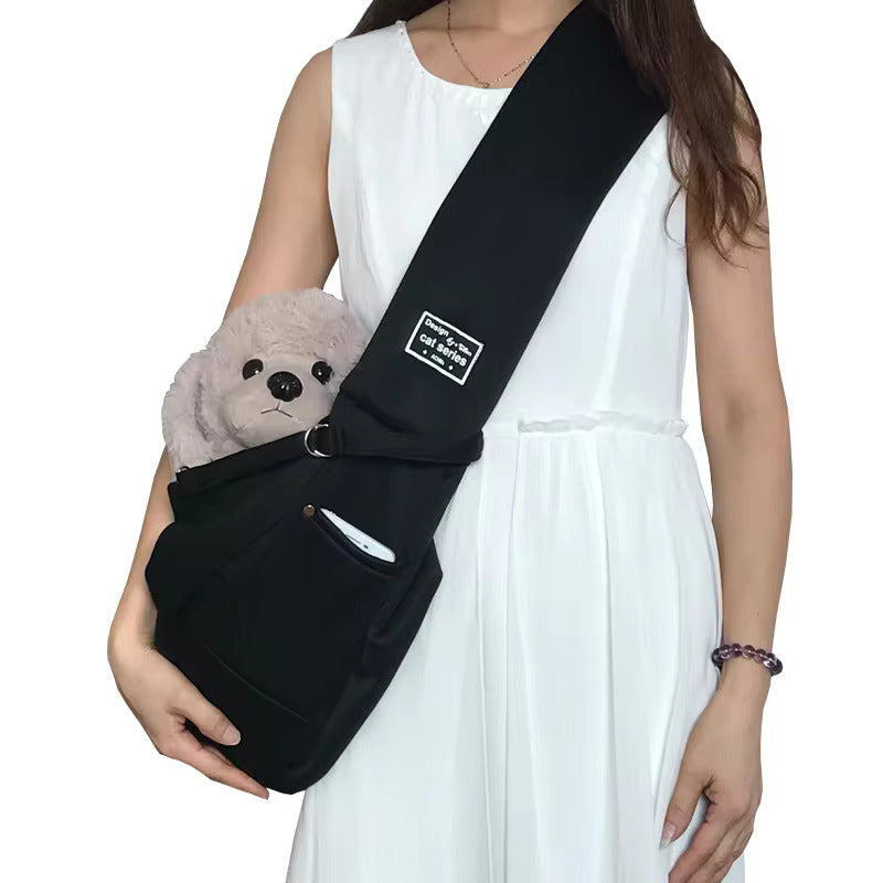 Pet Sling Carrier Comfortable Design for shoulders - High-quality, breathable fabric