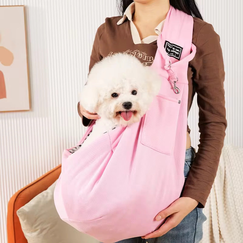 Pet Sling Carrier Comfortable Design for shoulders - High-quality, breathable fabric